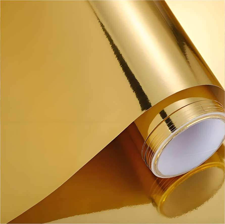 0.61*50m PET Glossy Metal Color Cutting Vinyl rolls self adhesive Silver Golden Brushed Gold Factory