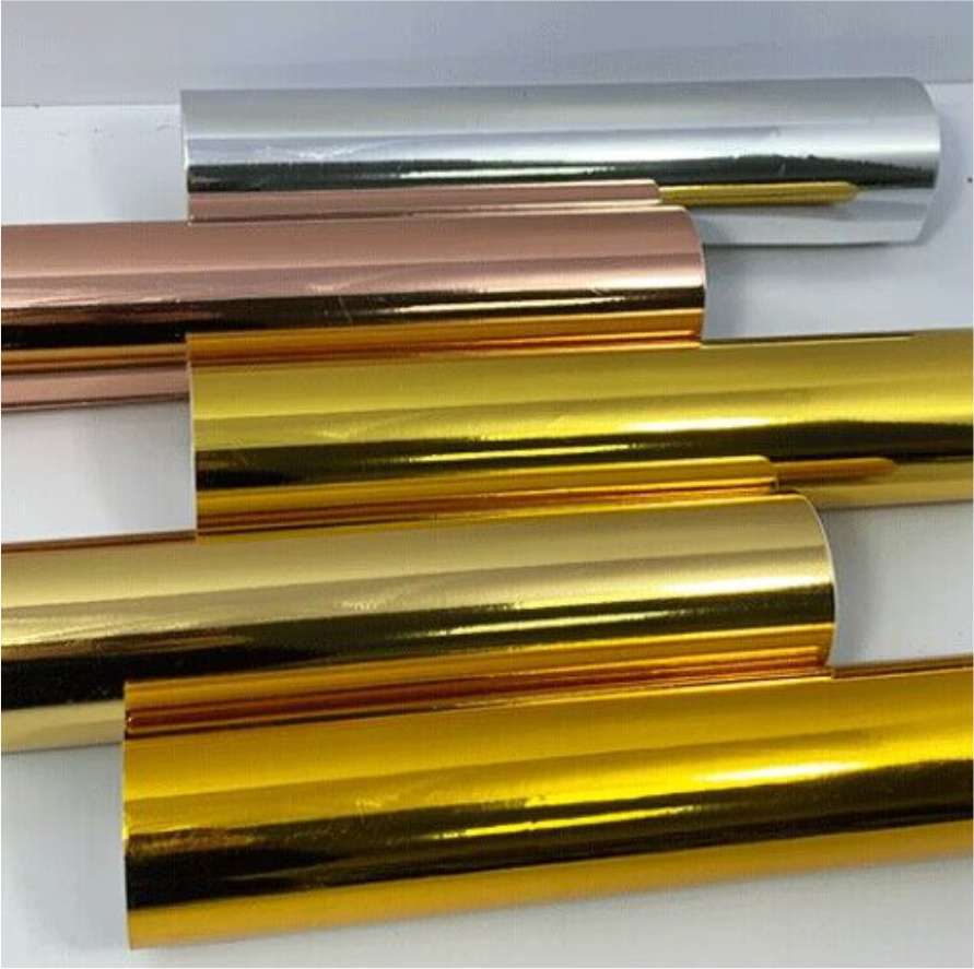 Wholesale Durability PVC Mettalic Vinyl Roll Matte Golden Silver Adhesive Decorative Sticker Film