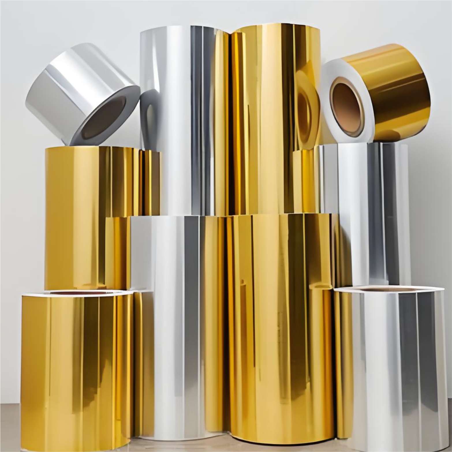 0.61*50m PET Glossy Metal Color Cutting Vinyl rolls self adhesive Silver Golden Brushed Gold Factory